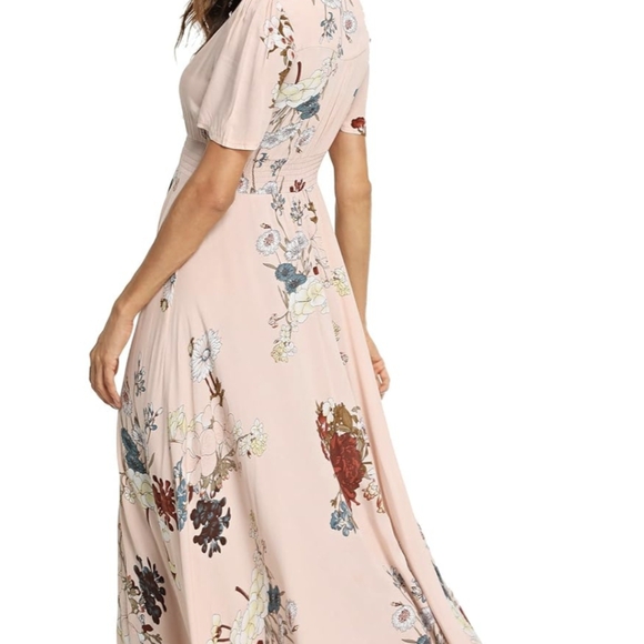 Milumia Women Button Up Floral Print Split Flowy Maxi Dress Pink Size Small - Picture 4 of 7